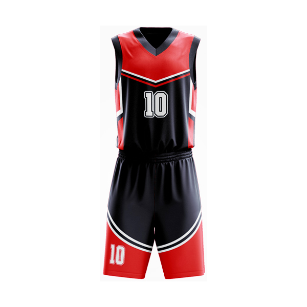 Custom-Basketball-Kit-Navy-and-Red-Front-1.jpg Basketball Uniform BTU-05 - Image 1