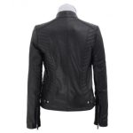 Amy Womens Black Slim Fit Leather Jacket ZILG-142 - Image 2
