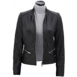 Amy Womens Black Slim Fit Leather Jacket ZILG-142
