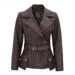Victoria  Womens  Distressed Leather Jacket ZILG-143