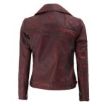 Womens  Motorcycle Red Jacket ZILG-144 - Image 2